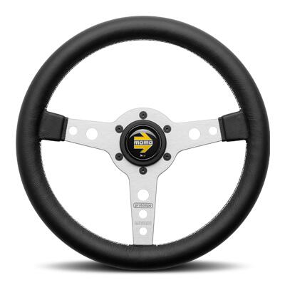 プロトタイプ ステアリングホイール ブラックレザー MOMO モモ PROTOTIPO BLACK 370 プロトタイプ ブラック 370mm