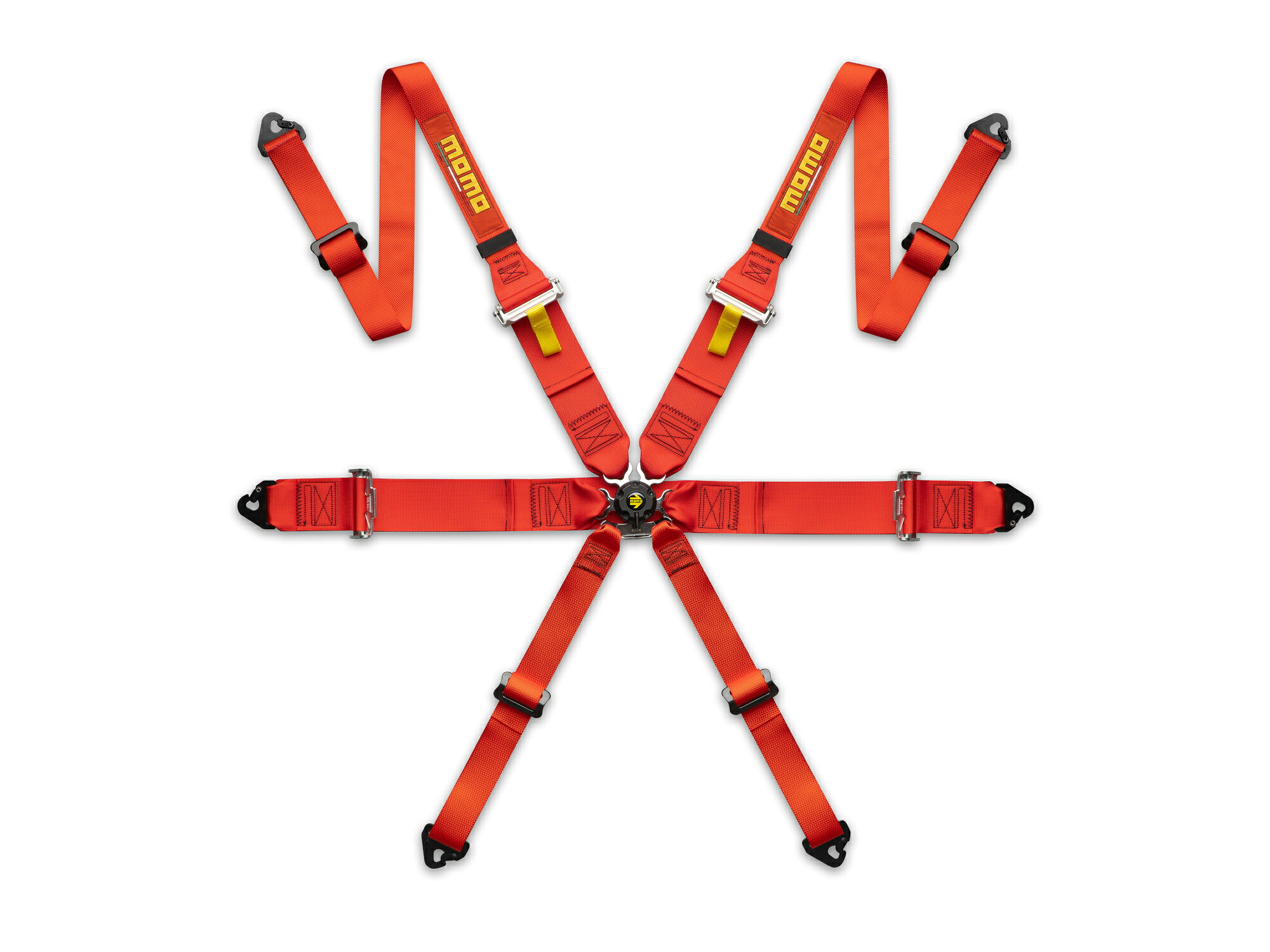 MOMO PRO DRIVER 6P RED プロ ドライバー6P レッド レーシングハーネス 6点式シートベルト FIA8853-2016公認規格 FHR(HANS)対応｜カーパーツ　ライジング