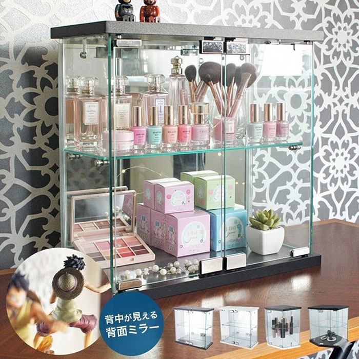 楽天市場】『ガラスコレクションケース 背面ミラー付き』 3段