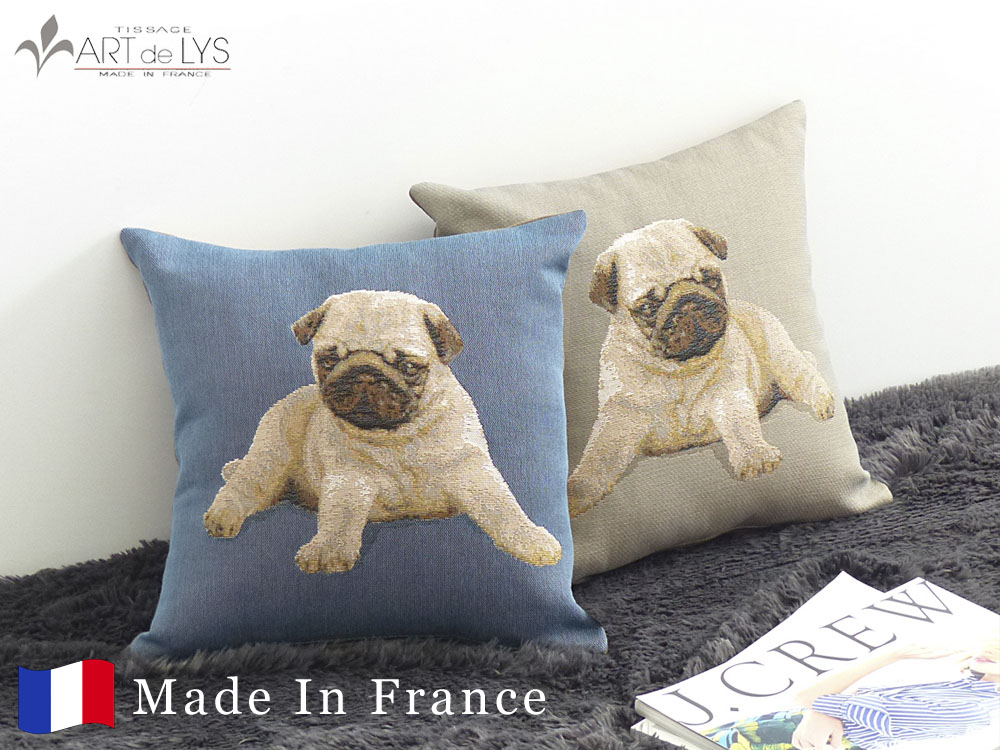 楽天市場 Art De Lys フランス製 ゴブラン織り クッションカバー 45 Puppy Pug 全2色 36 36 お洒落 インテリア ソファ ベッド クッション 背当て ピロー パグ 犬 動物 アニマル アールドリス ミニクッション R Mインテリアストア