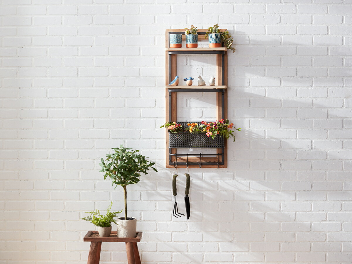 【楽天市場】【MELROSE】Wall Shelf and Basket / 82068 ウォールラック ウォールシェルフ バスケット