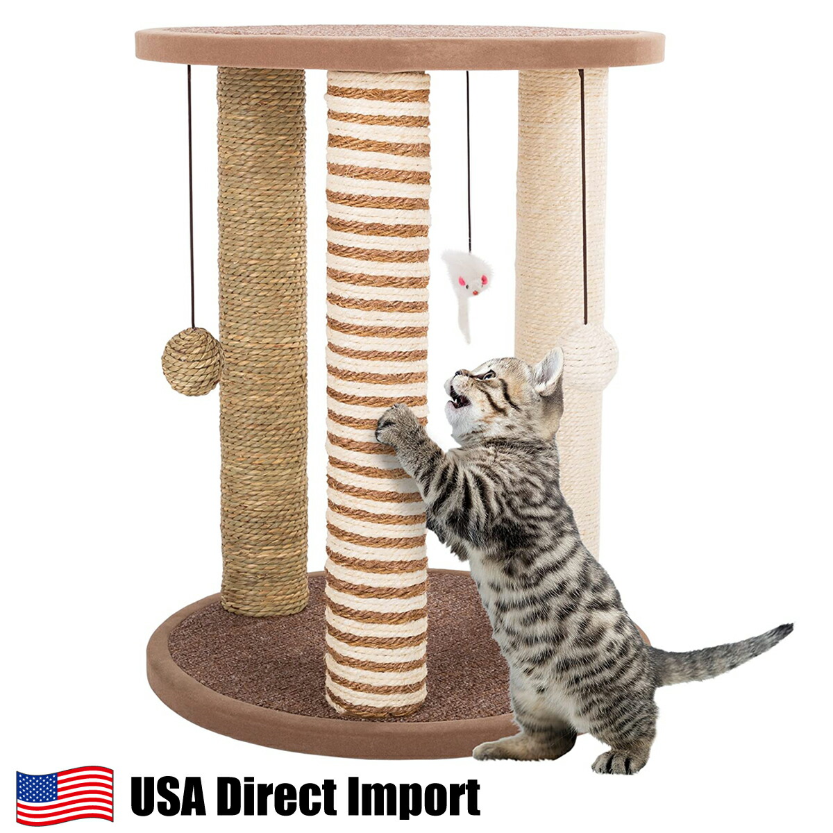 値引 楽天市場 アメリカ直輸入 Tan And Cream 3 Pole Cat Scratching Post With Perch Petmaker キャットタワー 爪とぎ スクラッチ 遊具 ねこじゃらし ペット用品 コンパクト 猫 猫用品 おもちゃ R Mインテリアストア 驚きの安さ Lexusoman Com