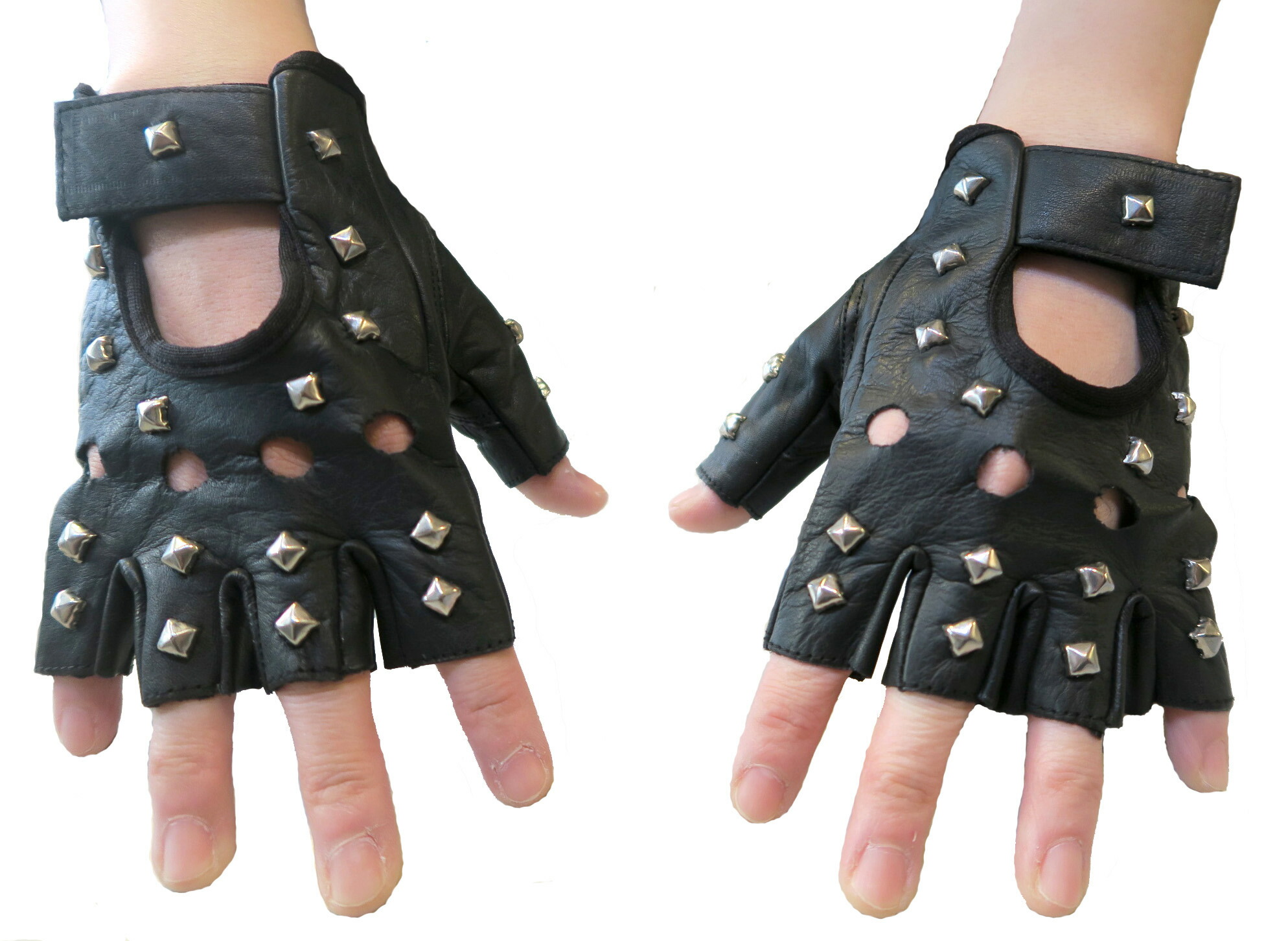 楽天市場】指切り 指無し フィンガーレス ロック グローブ 本革 牛革