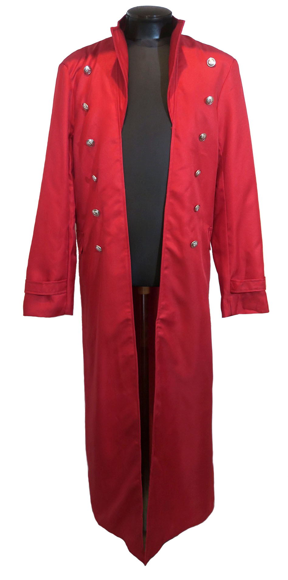 真っ赤な超ロング丈 中世ヨーロッパ 貴族コート 騎士コート 赤 レッド RED ゴシック ロックファッション 大きなサイズ ビッグサイズ  ヴィジュアル系 ステージ衣装 パーティー衣装 ハロウィン 仮装 2021春夏新色