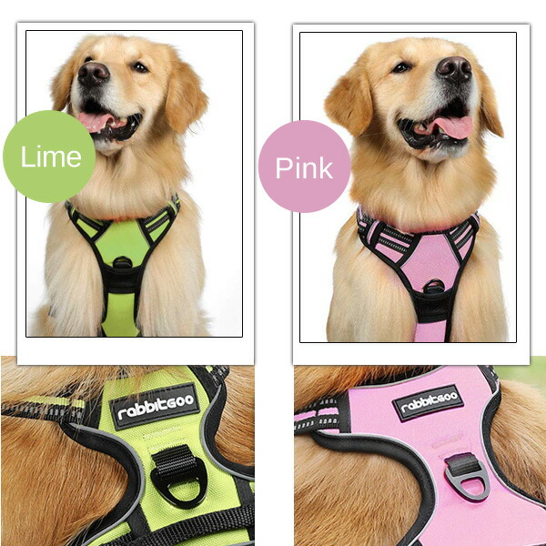 在庫有り ペット用品 Rabbitgoo ノープル ドッグ ハーネス 全12色 中型犬 大型犬 犬 ドッグ ペット トレーニング ペット用品 お散歩 しつけ リード 引っ張り 防止 No Pull 反射 Rabbitgoo No Pull Dog Harness With 2 Leash Clips Csecully Fr