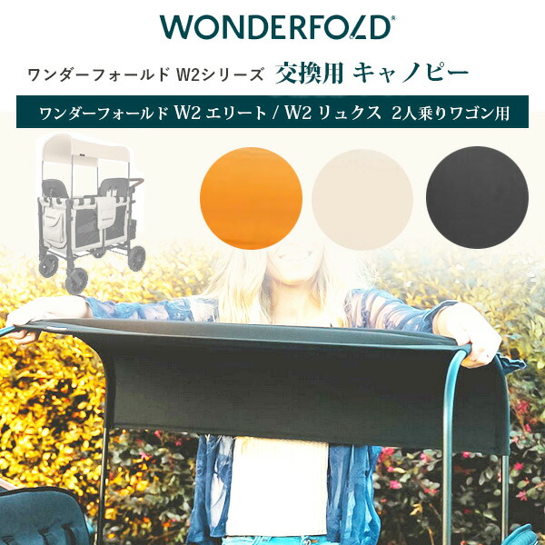【在庫有り】【ゆうパケット対応】ワンダーフォールド W2 エリート W2 リュクス キャノピー ファブリック 純正品 2人乗り ワゴン 交換用 日差し ガード UVカット 日よけ パーツ 部品 オプション アクセサリ Wシリーズ ワゴン用 WonderFold Canopy Fabric