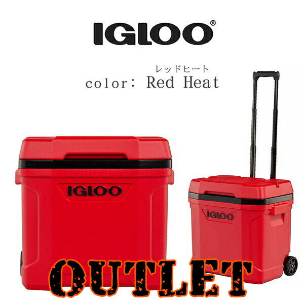【逃げ口】【上下へこみ】イグルー ラティチュード 巻き 空調設備 30QT 28L 《レッドヒート》 キャスター付き添い人 空調設備ボックス席 保冷 ドリンク保持者 砂浜 難民キャンプ 魚釣り 丸焼き アウトドア 運動競技 防災 Igloo 30 Quart Latitude Roller Cooler