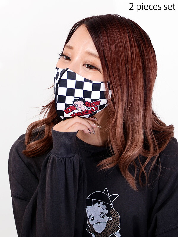 楽天市場 ゆうメール便送料無料 Betty Boop ベティちゃん グッズ マスク 洗える メンズ レディース ユニセックス 男女兼用 かわいい おしゃれ 洗えるマスク ファッションマスク 吸水速乾 抗菌防臭 チェッカー フラッグ Betty Mask C 敬老の日 ギフト プレゼント