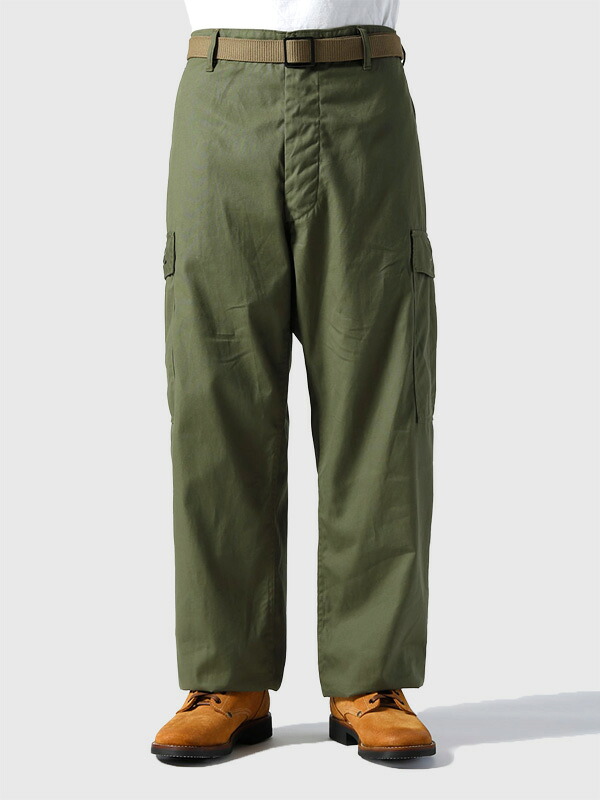 BUZZ RICKSON'S バズリクソンズ TROUSERS, MEN'S, COTTON WIND RESISTANT POPLIN, OLIVE GREEN, ARMY SHADE 107 SHORT LENGTH カーゴパンツ メンズ トラウザー ミリタリー コンバット トロピカル 日本製 東洋エンタープライズ BR42500