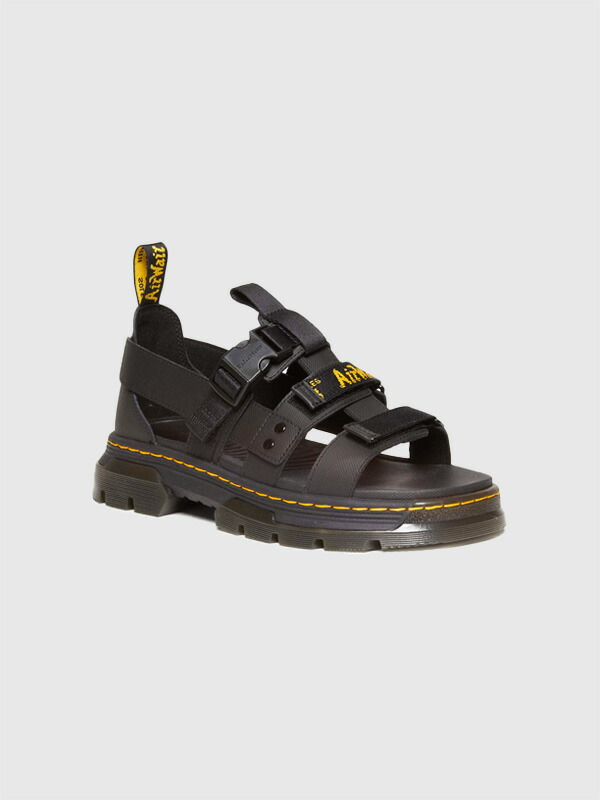 【美品】UK8 27cm ドクターマーチン サンダル VOSS 黒ステッチ Dr.Martens VOSS STUD BLACK ドクターマーチン ボス スタッヅ