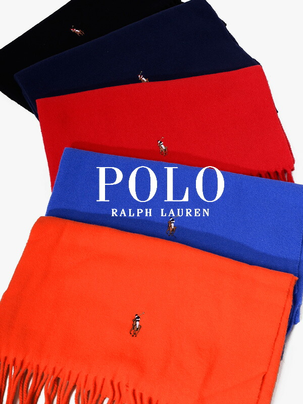 大注目 Polo Ralph Lauren ポロ ラルフローレン マフラー メンズ レディース ユニセックス ブランド ウール Signature Italian Virgin Wool Scarf バージンウール ストール ワンポイント 黒 紺 赤 青 グレー 通勤 通学 ペア リンクコーデ Pc0496 新生活 ギフト