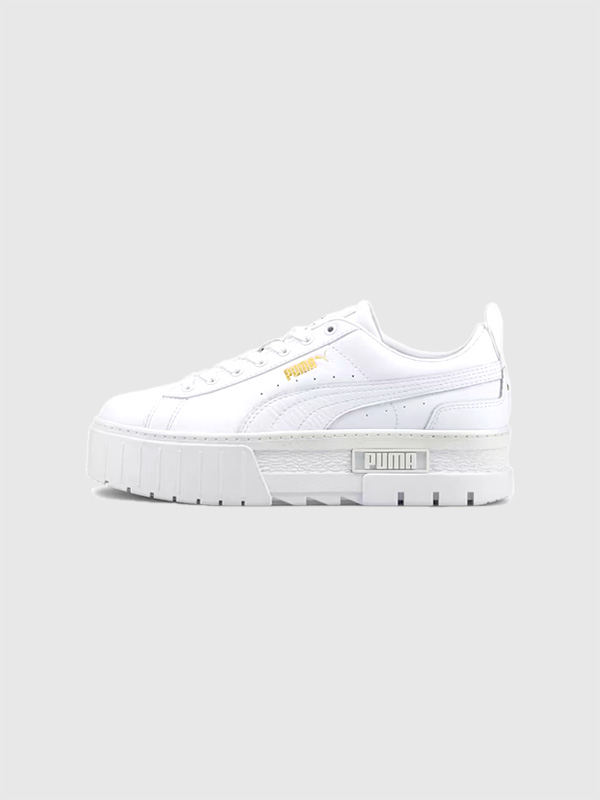 PUMA プーマ スニーカー レディース 白 厚底 おしゃれ かわいい シンプル MAYZE CLASSIC WOMENS メイズ クラシック ウィメンズ 厚底ソール クラシックモデル エンボス加工 靴 シューズ 通勤 通学 カジュアル スポーツ ローカット PJ384209