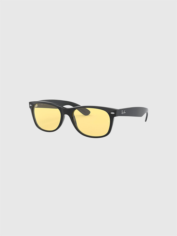 レイバン サングラス ニュー ウェイファーラー Ray-Ban RB2132F 601/R6 ブラック イエロー メンズ レディース シンプル ブランド 薄い色 ウェリントン スクエア おしゃれ かっこい 定番 ray ban NEW WAYFARER 8056597147293 RB2132F-601-R6 55サイズ｜RODEO BROS ／ ロデオブロス