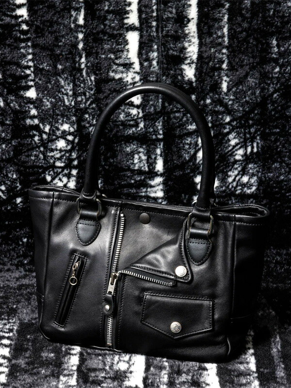 Schott 打つこと トートバッグ メンズ レディース ブランド名 本革 牛皮 MINI RIDERS TOTE BAG ミニ ライダース トートバッグ ダブルライダース 一はやりっ子 ジップポケット 黒いこと 嚢 御徒面子 鞄 うしろ側 ミニトート 7824976010