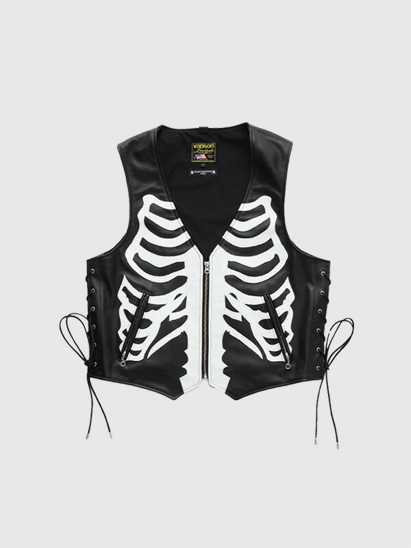 楽天市場】バンソン Vanson レザーベスト“Zippered Vest with lace-up