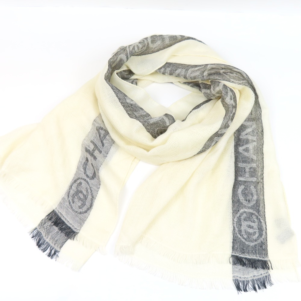 【CHANEL】ストール ココマーク CCロゴ パール 185 x 70cm CHANEL - [USED/中古]CHANEL シャネル ストール 黒 COCO ココ