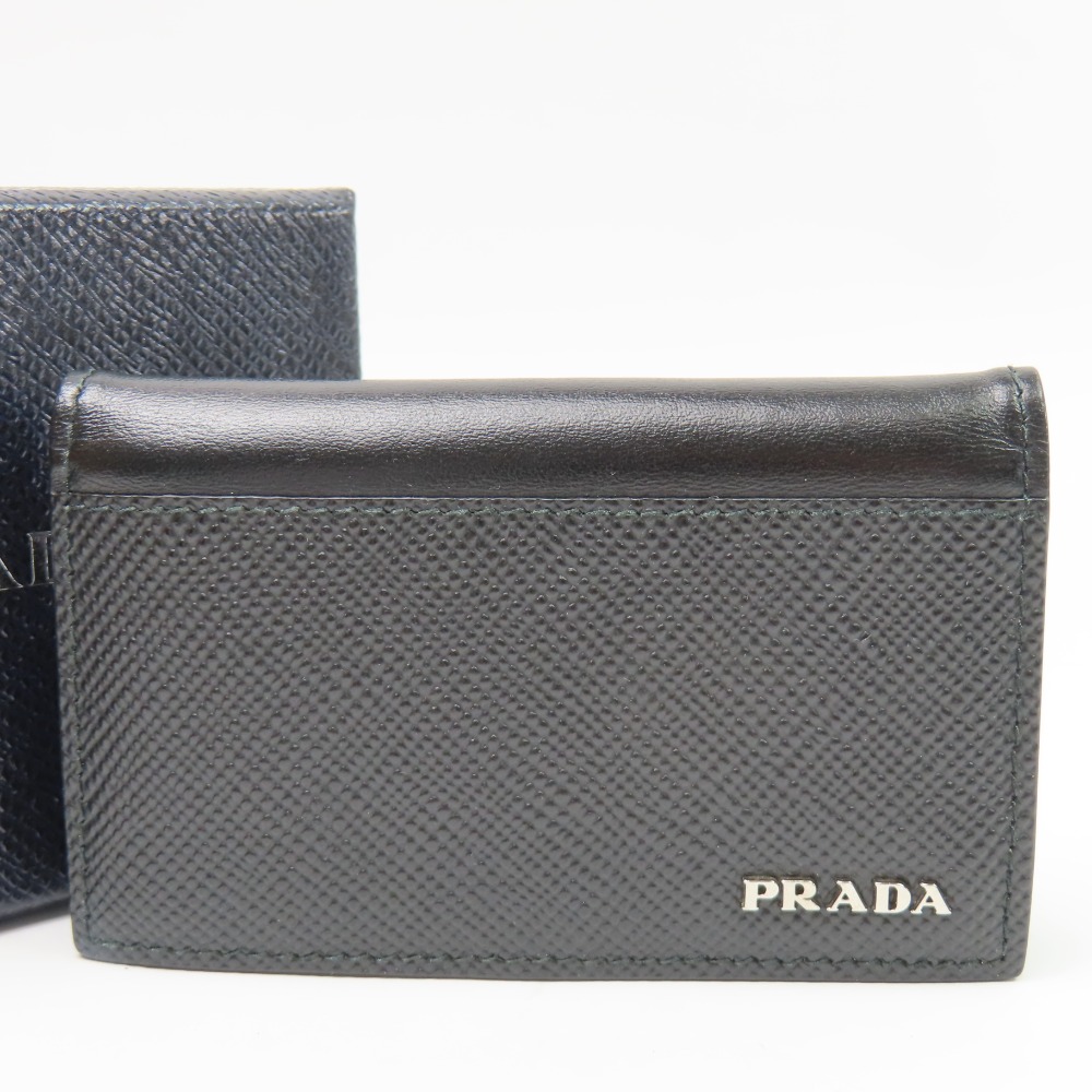 新品・正規品　PRADA ブラック レザー 名刺入れ SAFFIANO（PRADA） プラダ カードケース 1MC122 QWA F0002 名刺
