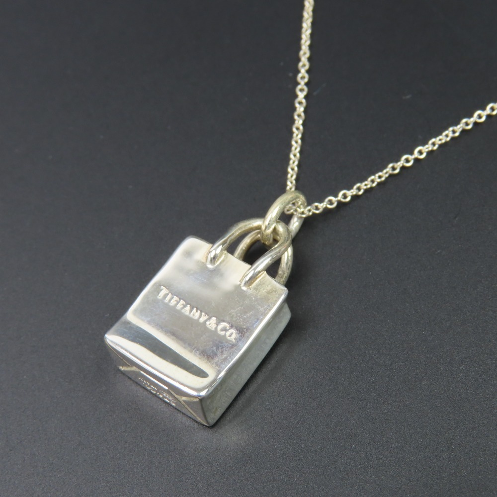 【美品】ティファニー　ペンダント　ショッピングバッグ　シルバー Tiffany ＆ Co. ティファニー ネックレス ショッピングバッグ