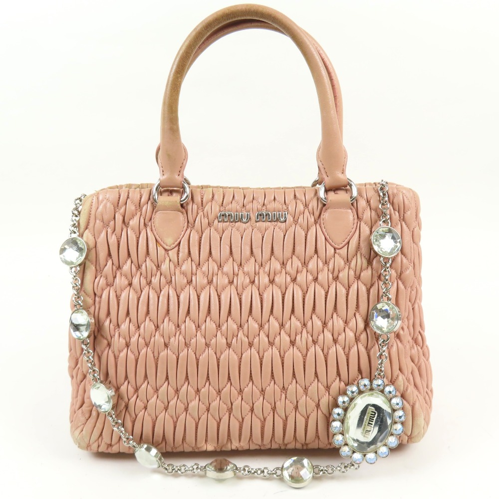 楽天市場】ミュウミュウ 【MIUMIU】 ナッパクリスタル トートバッグ