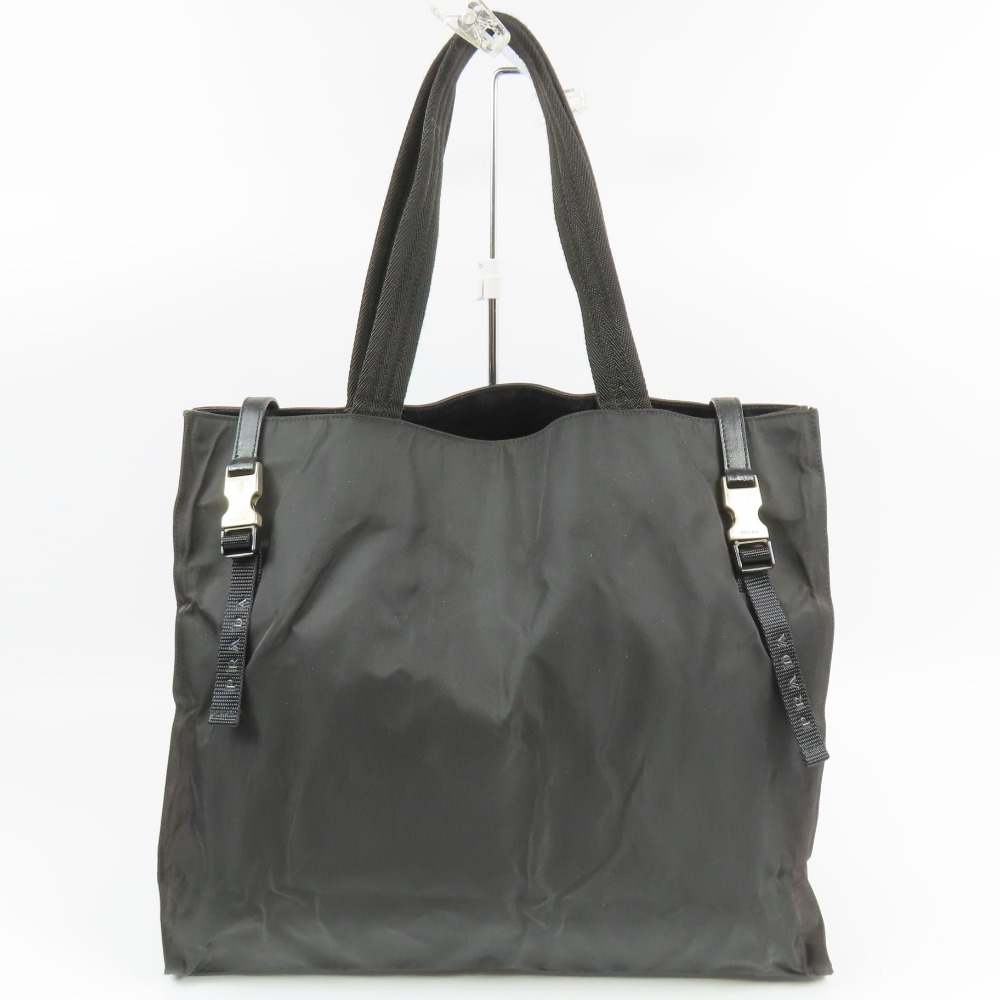 プラダ ロゴ トートバッグ ヴィンテージ ショルダーバッグ ナイロン ブラック メンズ【中古】 本物 PRADA