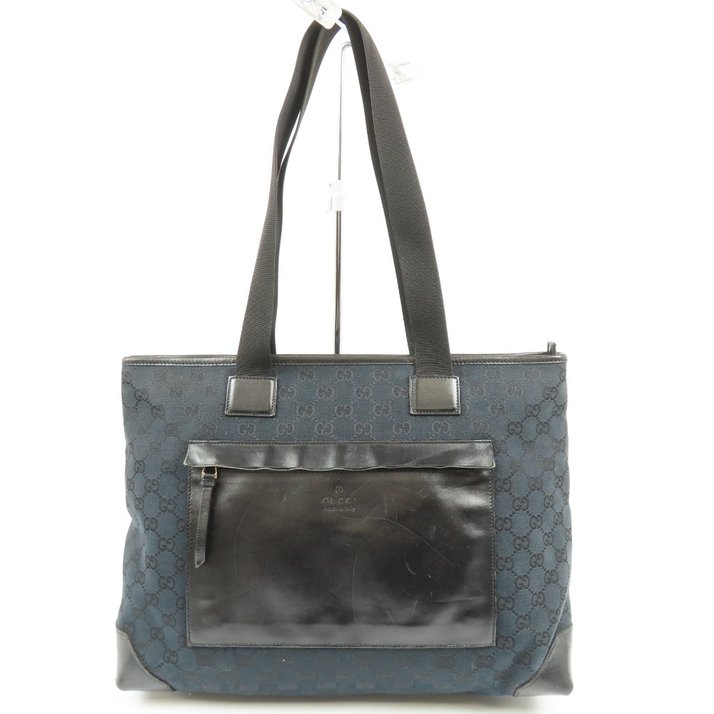 グッチ GGキャンバス 総柄 トートバッグ ショルダーバッグ キャンバス/レザー ブラック レディース【中古】 本物 GUCCI｜Hybrid