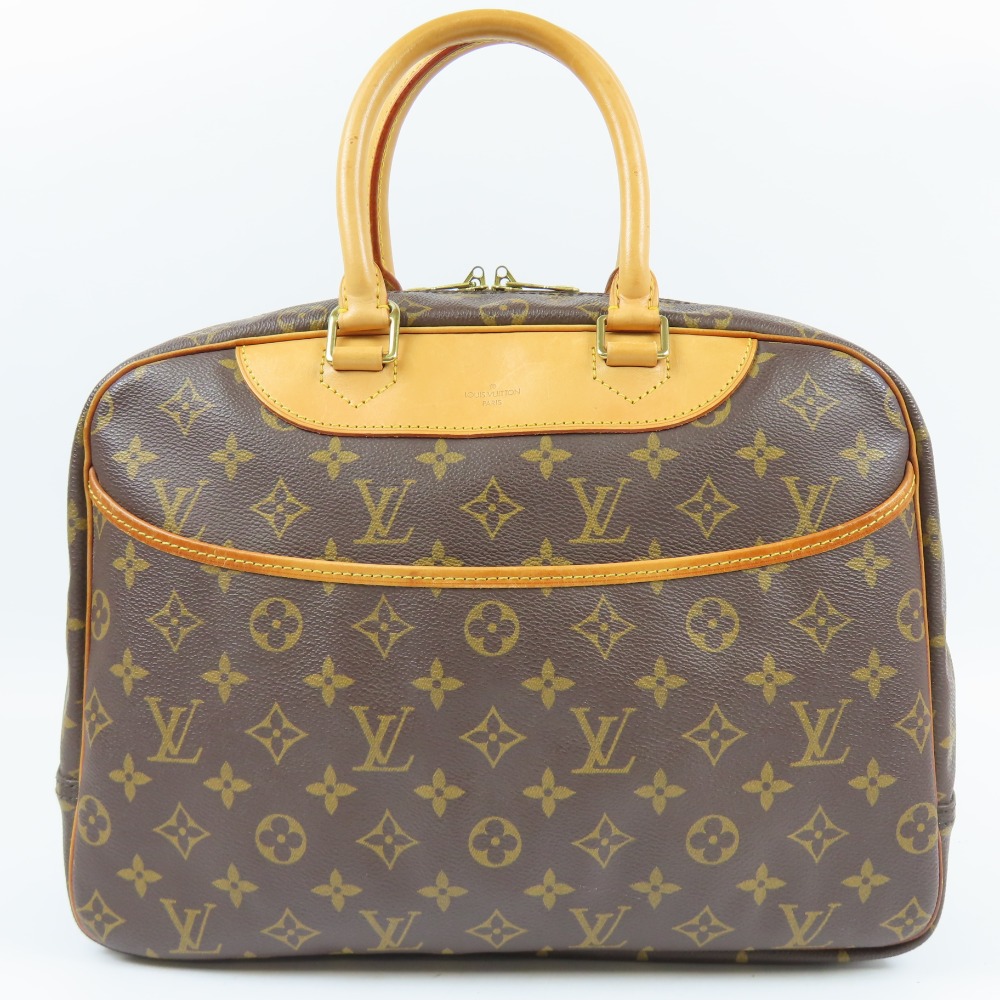 ルイヴィトン ドーヴィル ヴィンテージ モノグラム ハンドバッグ PVC ブラウン レディース【中古】美品 本物 LOUIS VUITTON