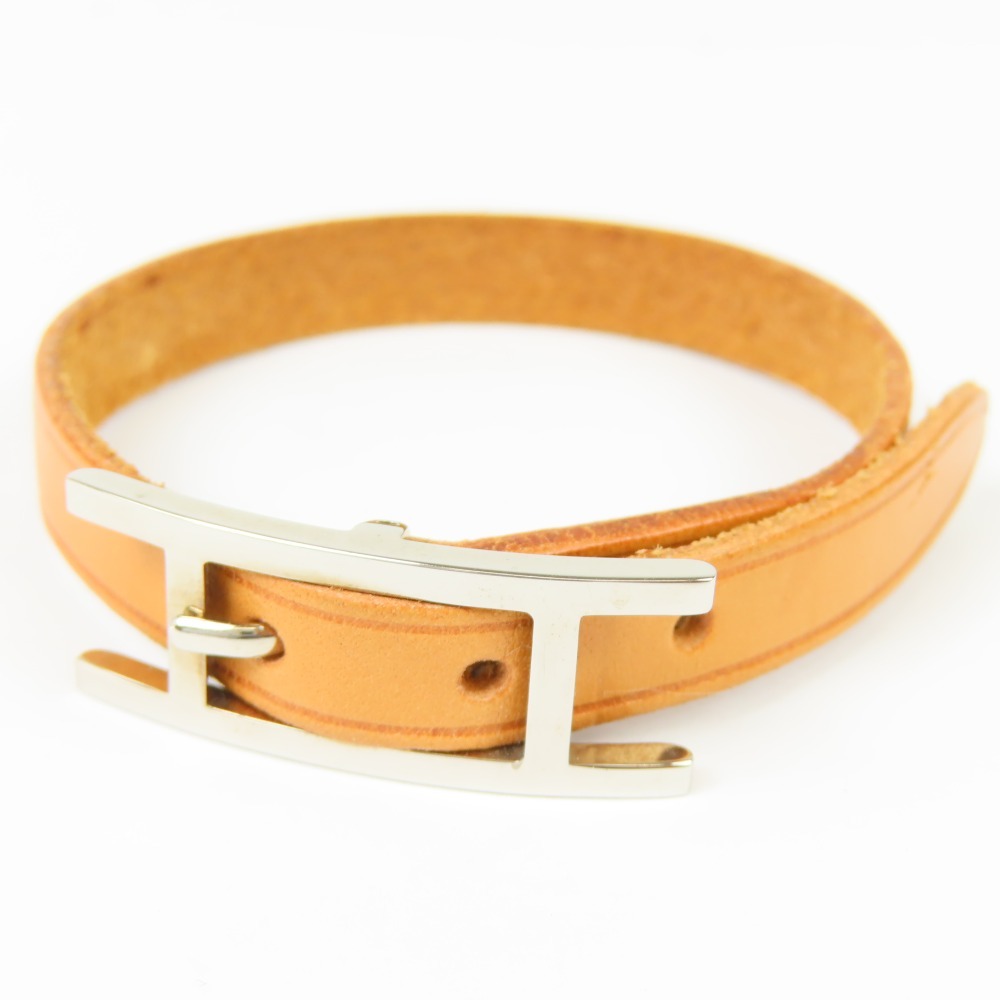 エルメス アピ アクセサリー ヴィンテージ ブレスレット レザー ブラウン レディース【中古】美品 本物 HERMES