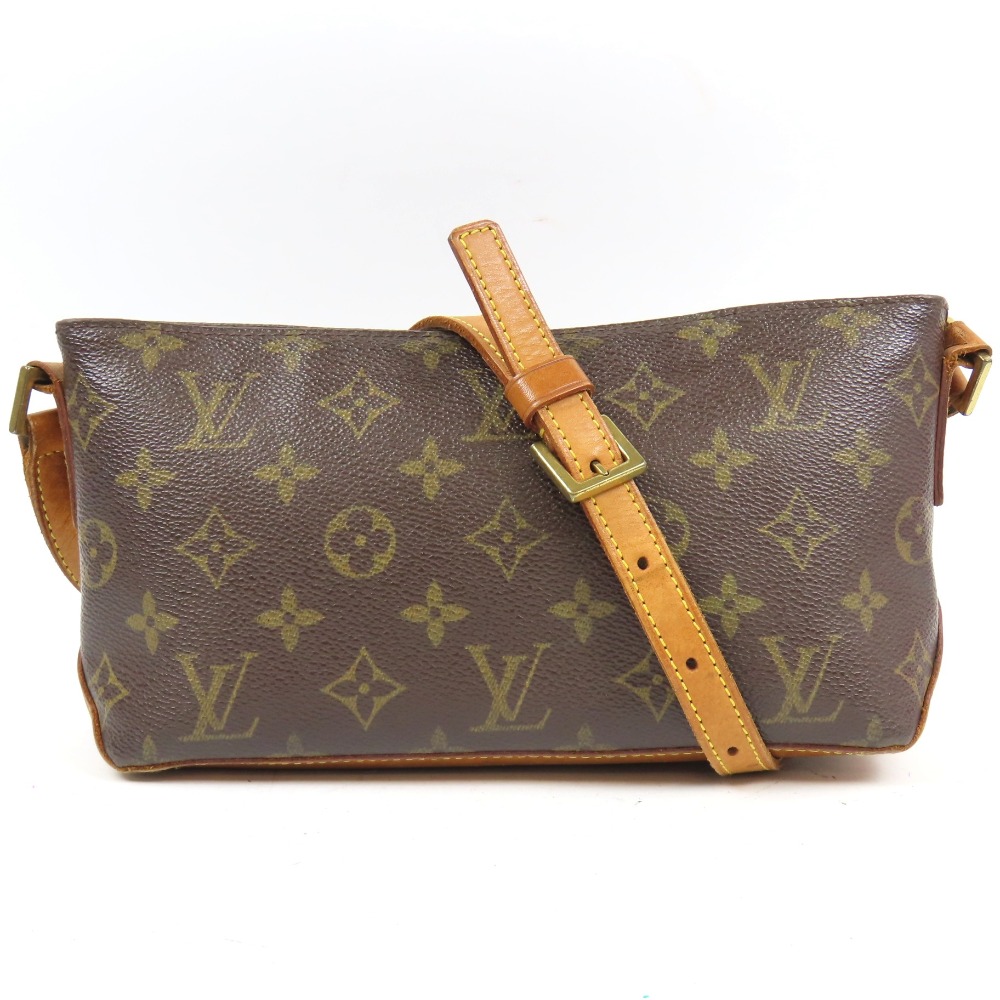 ルイヴィトン トロター ヴィンテージ モノグラム ショルダーバッグ PVC/ヌメ革 ブラウン レディース【中古】 本物 LOUIS VUITTON