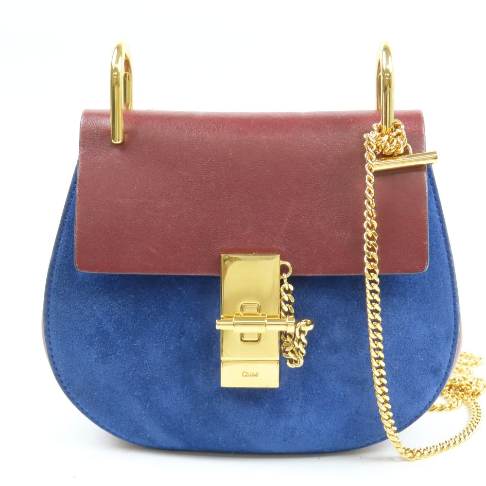 クロエ ドリュー チェーンショルダーバッグ ショルダーバッグ レザー ブルー レディース【中古】美品 本物 Chloe 41,470円