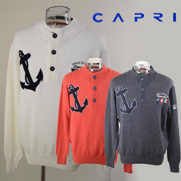 Round Over Capri Men Sweater M L Ll 6131 5013 Capri カニット