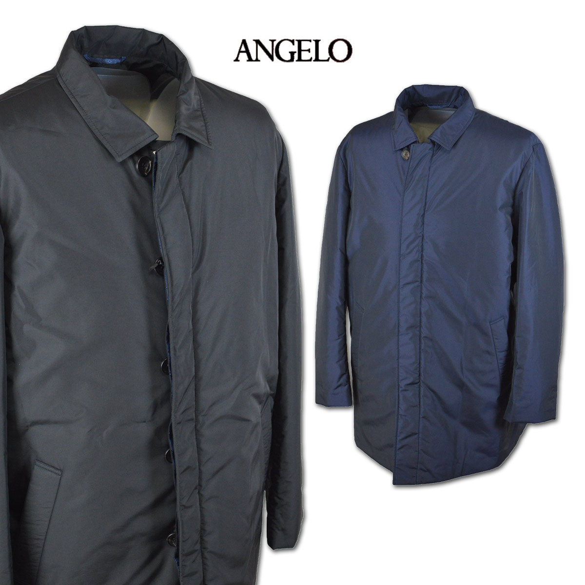 アンジェロ ハーフコート メンズ 秋冬用 紺 黒 M L LL 15-4902-04 【 送料無料 】 [ ANGELO ダウンジャケット ダウン ブルゾン ステンカラー コート アウター 大きいサイズ ビジネス かっこいい おしゃれ プレゼント ギフト セール アウトレット ]