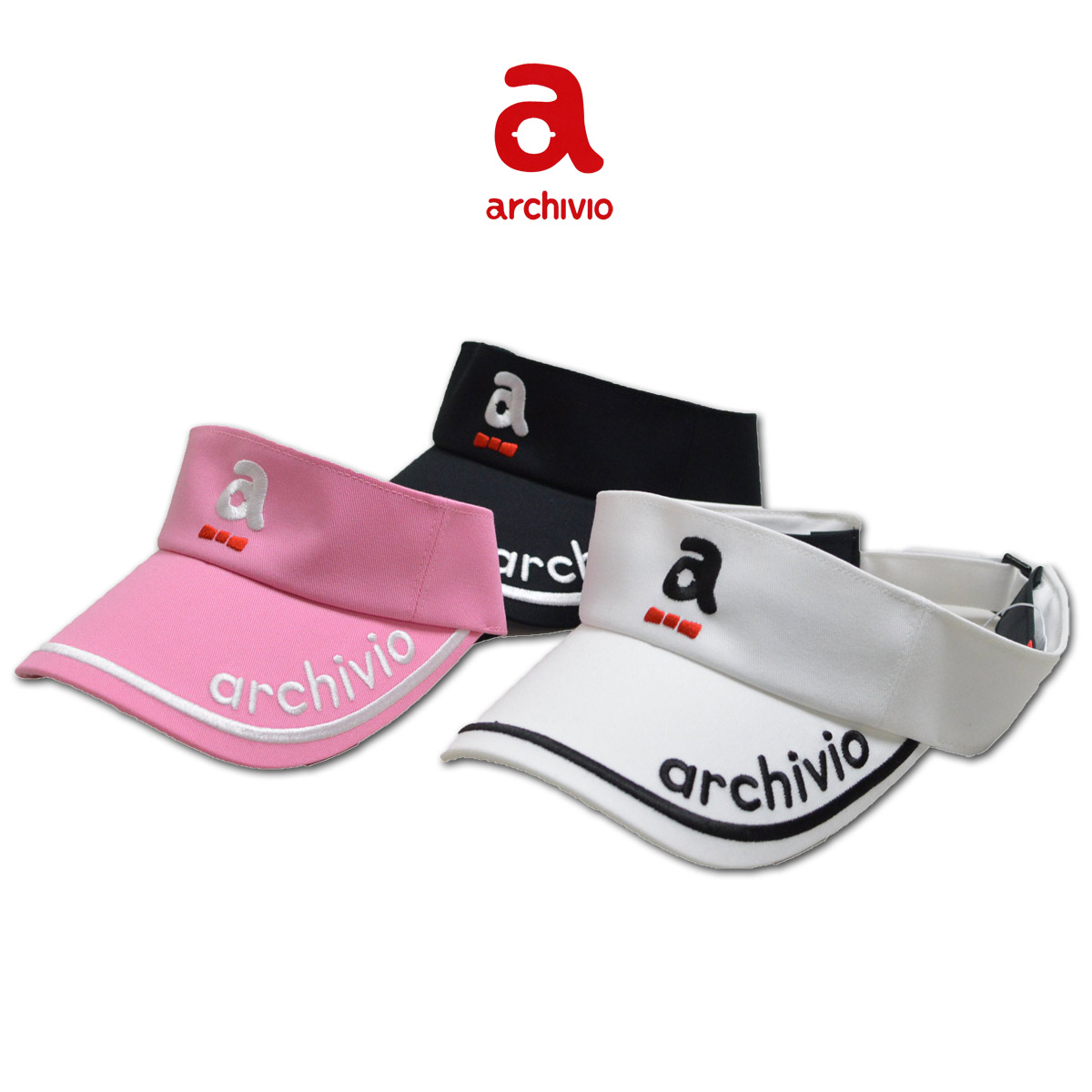 アルチビオ サンバイザー レディース 黒 白 ピンク 250210【 送料無料 】 [ archivio ゴルフ ゴルフウェア ゴルフウエア ウェア バイザー レディス かわいい おしゃれ キュート ]｜ＲＯＵＮＤ ＯＶＥＲ