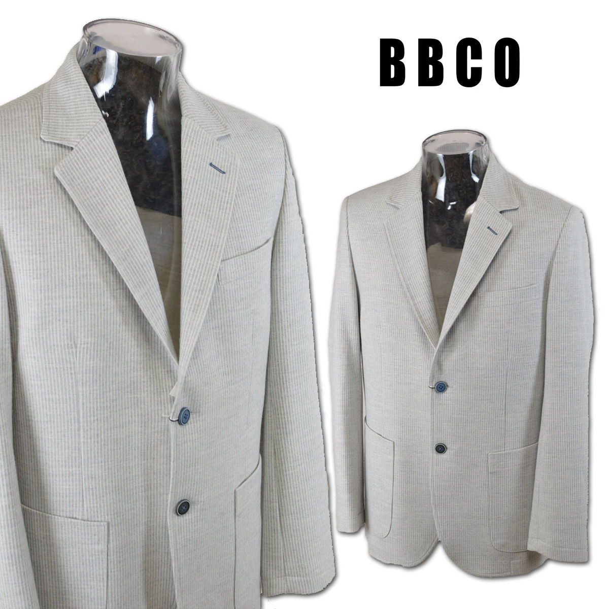 ビビコ ジャケット メンズ 秋冬用 ライトグレー L 25-4102-01-33【 送料無料 】 [ BBCO 長袖 ジャケット テーラードジャケット ウール 大きいサイズ ゴルフ かっこいい おしゃれ プレゼント ギフト セール アウトレット アンジェロジャパン ]｜ＲＯＵＮＤ ＯＶＥＲ