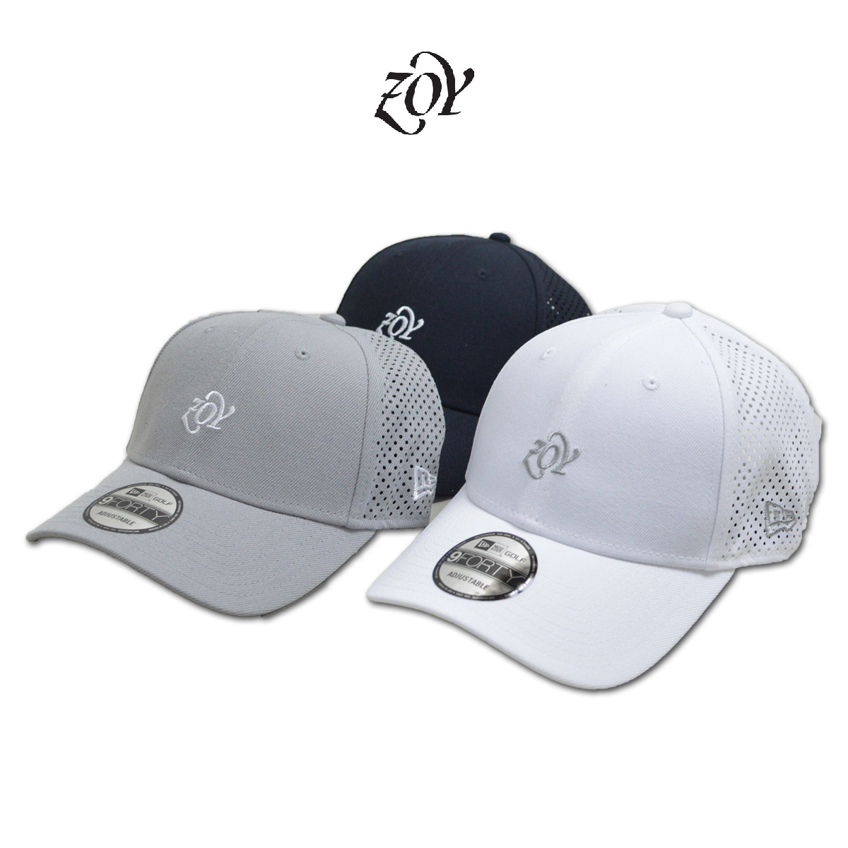 ZOY キャップ帽子 メンズ ゴルフ 白 紺 グレー 071789881 【 送料無料 】[ ゾーイ ゾイ ニューエラ NEW ERA キャップ 帽子 ゴルフウェア メッシュ 夏 春 ギフト かっこいい おしゃれ golf ゴルフ ウェア プレゼント レア ]