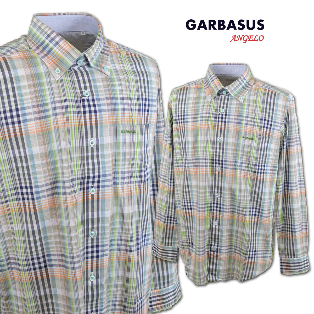 アンジェロ ガルバス 長袖シャツ メンズ 春夏用 グリーン M L 31-1107-03-85 【 送料無料 】 [ ANGELO GARBASUS 長袖 シャツ チェック 大きいサイズ ゴルフ かっこいい おしゃれ プレゼント ギフト セール アウトレット アンジェロジャパン ]