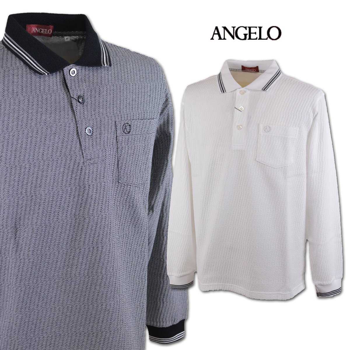 アンジェロ 長袖ポロシャツ メンズ 春夏用 白 グレー M L LL 31-1801-04 【 送料無料 】 [ ANGELO 長袖 ポロシャツ ポロ 大きいサイズ ゴルフ かっこいい おしゃれ プレゼント ギフト 夏 セール アウトレット アンジェロジャパン ]