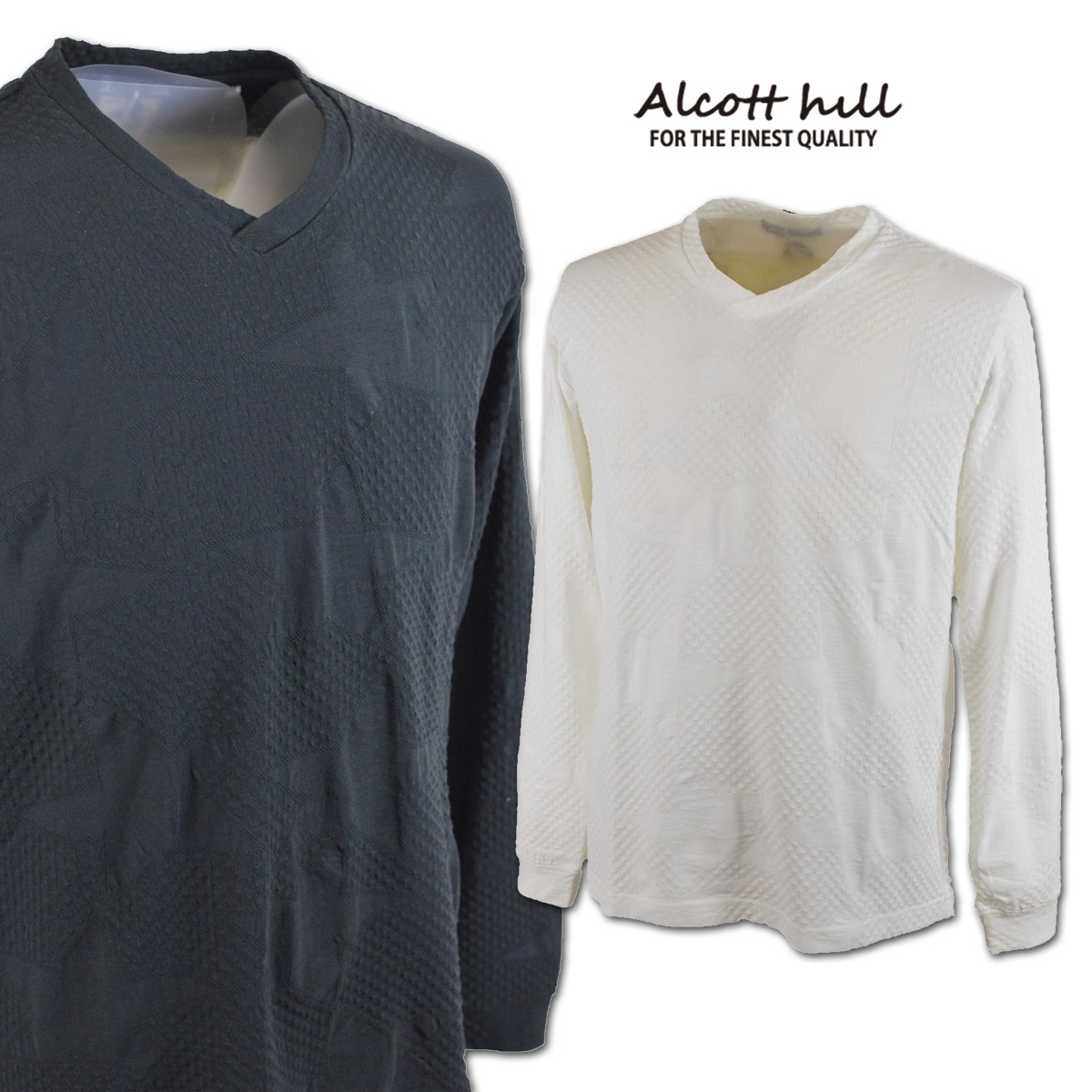アルコットヒル 長袖Tシャツ メンズ 春夏用 白 黒 M L 31-1701-10 【 送料無料 】 [ Alcott hill 長袖 Tシャツ ロンT 大きいサイズ ゴルフ かっこいい おしゃれ プレゼント ギフト セール アウトレット ]