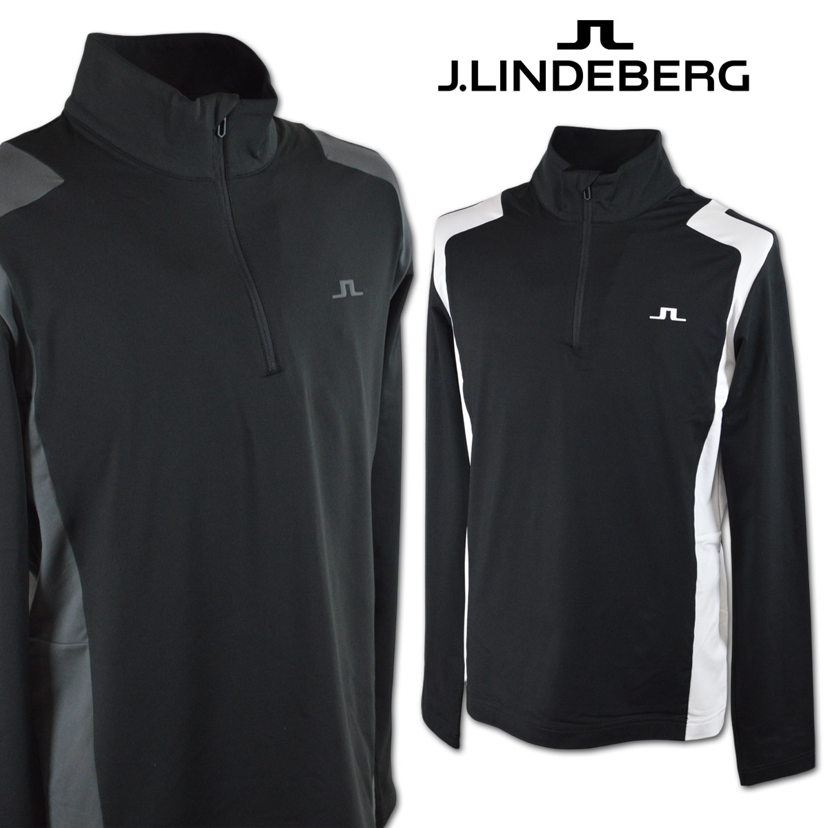 新品 J.LINDEBERG ジェイリンドバーグ ハーフジップ ニット 黒 M