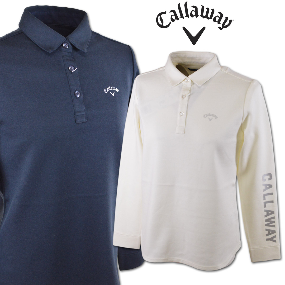 キャロウェイ 長袖ポロシャツ レディース 秋冬用 紺 白 S M L c24233203【 送料無料 】 [ callaway ゴルフウェア ゴルフ golf キャラウェイ 長袖 ポロシャツ ポロ ギフト プレゼント セール アウトレット ]｜ＲＯＵＮＤ ＯＶＥＲ