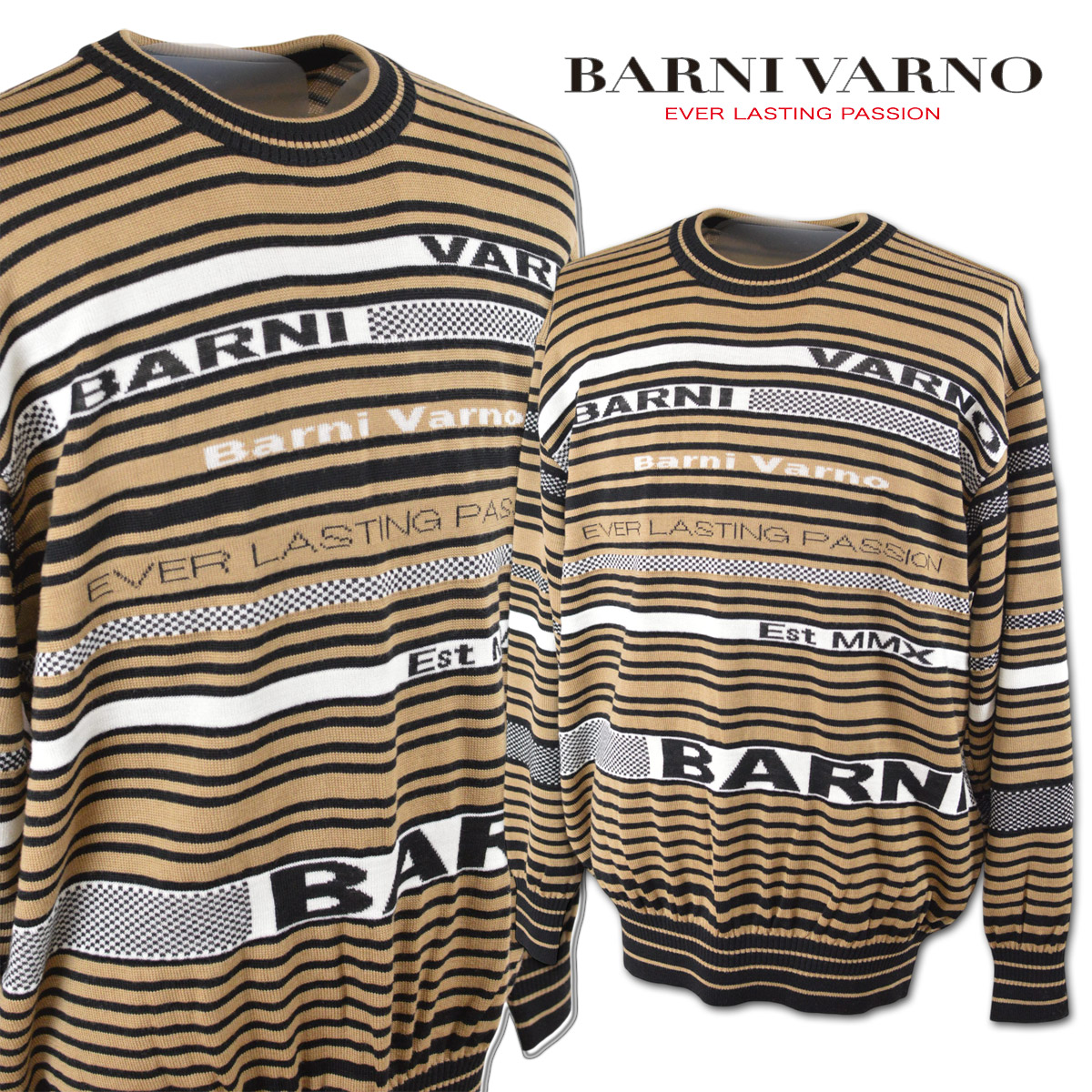 バーニヴァーノ セーター メンズ 秋冬用 ベージュ M L nsw5109-15 【 送料無料 】[ BARNI VARNO バーニバーノ ヴァーノ ニット ウール 毛 かっこいい おしゃれ 大きいサイズ プレゼント ギフト セール アウトレット ] 25,295円
