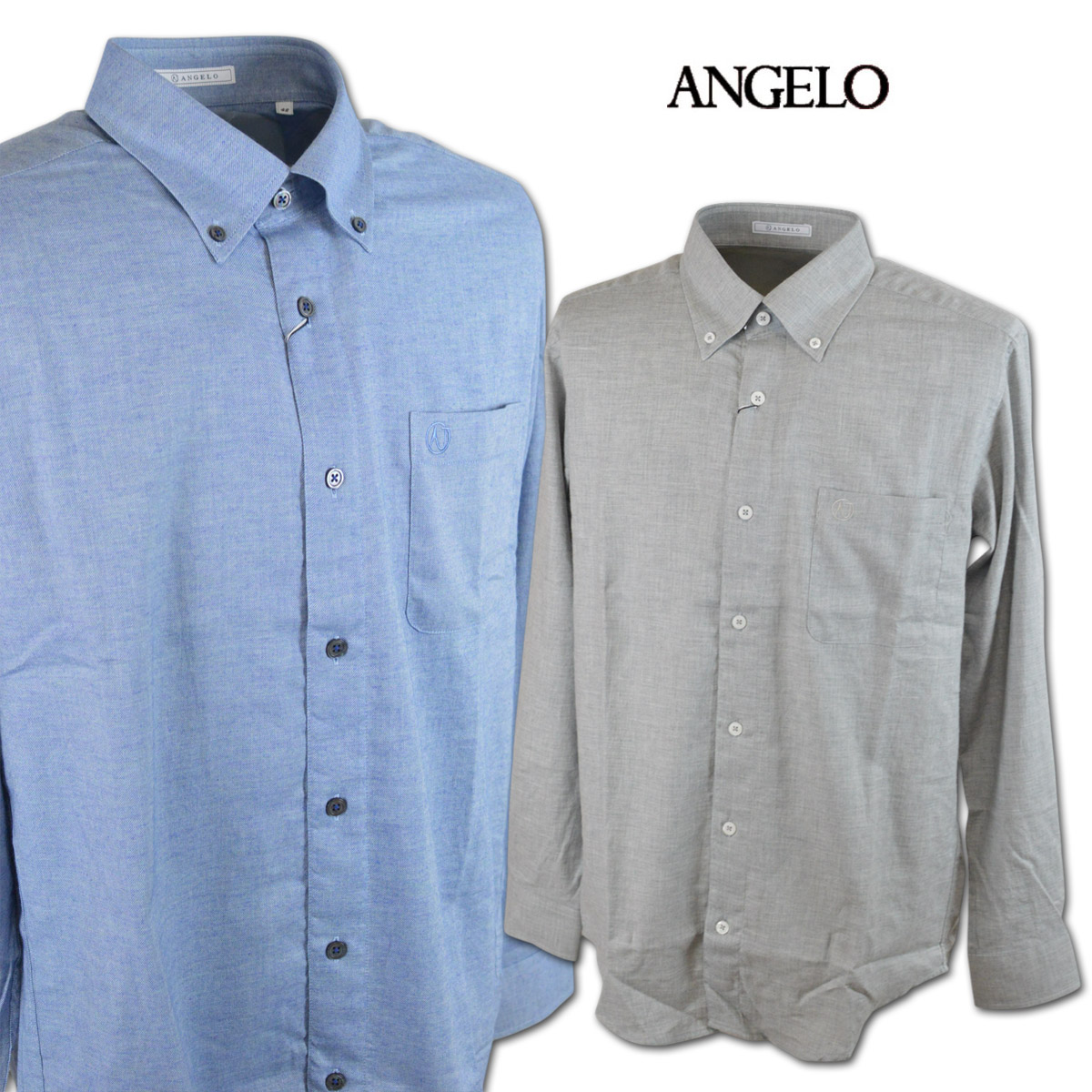 アンジェロ 長袖シャツ メンズ 秋冬用 グレー ブルー M L LL 45-1104-04 【 送料無料 】 [ ANGELO 長袖 シャツ ボタンダウン 無地 大きいサイズ かっこいい おしゃれ プレゼント ギフト セール アウトレット アンジェロジャパン ] 12,536円