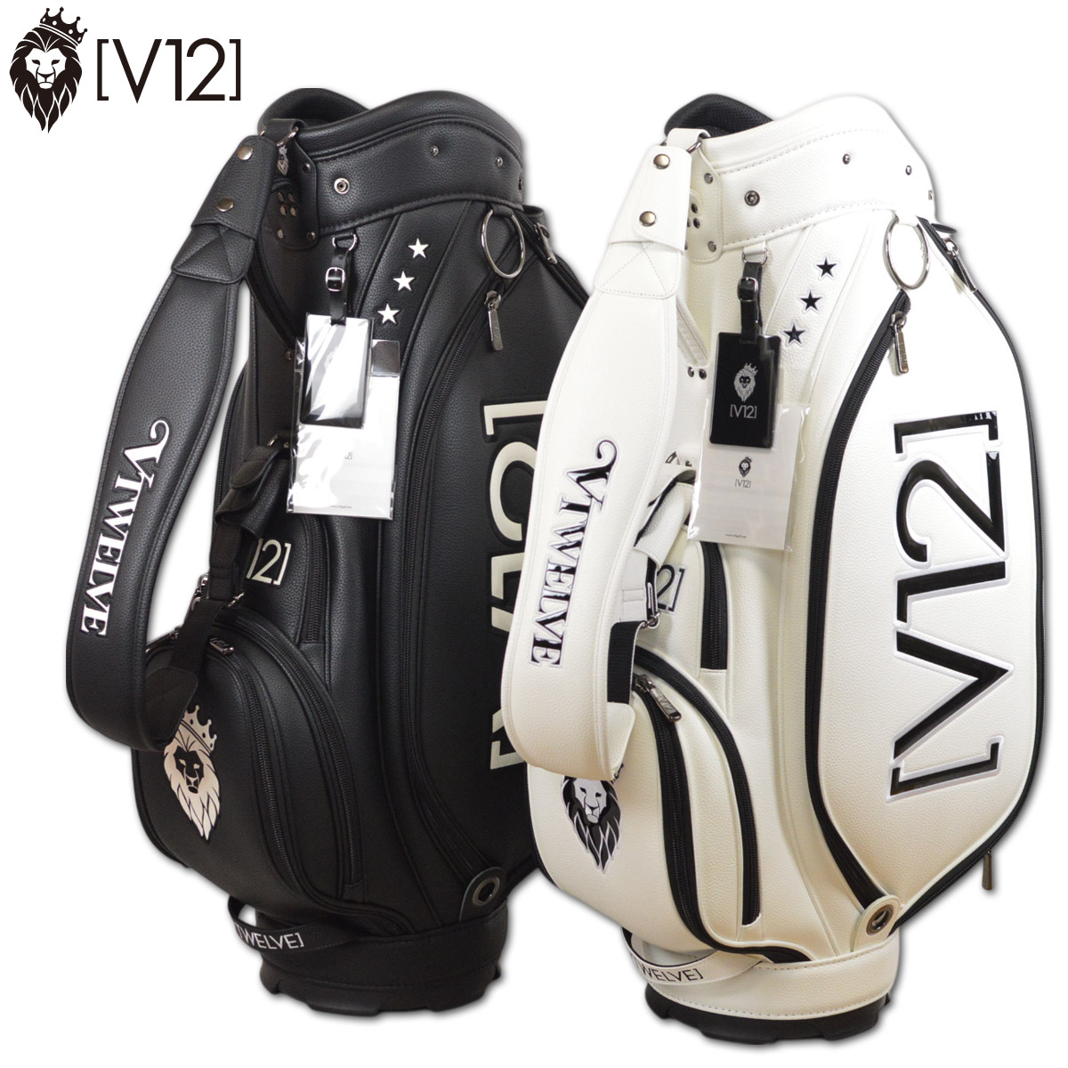 〈値下げしました〉【新品】V12 ゴルフバッグ ブラック V12 ゴルフ スタンド キャディバッグ BLACK OUT 9 スタンド式
