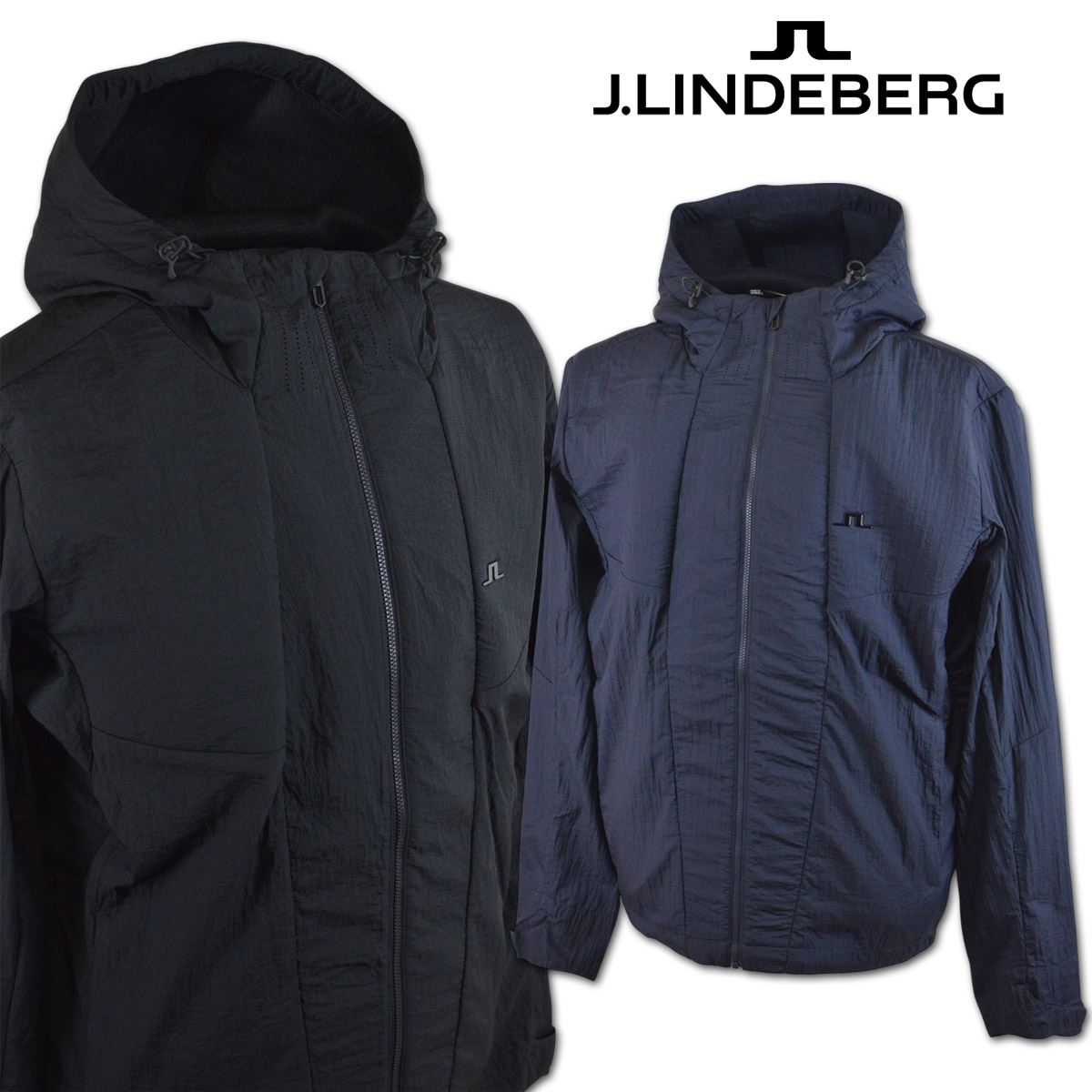 J.リンドバーグ ブルゾン メンズ 秋冬用 紺 黒 M L 071-54919【 送料無料 】 [ J.LINDEBERG Jリンドバーグ ジェイリンドバーグ ゴルフ ウェア ゴルフウェア パーカー パーカーブルゾン フード付き 防寒 防風 新作 冬 ギフト プレゼント アウター ]｜ＲＯＵＮＤ ＯＶＥＲ