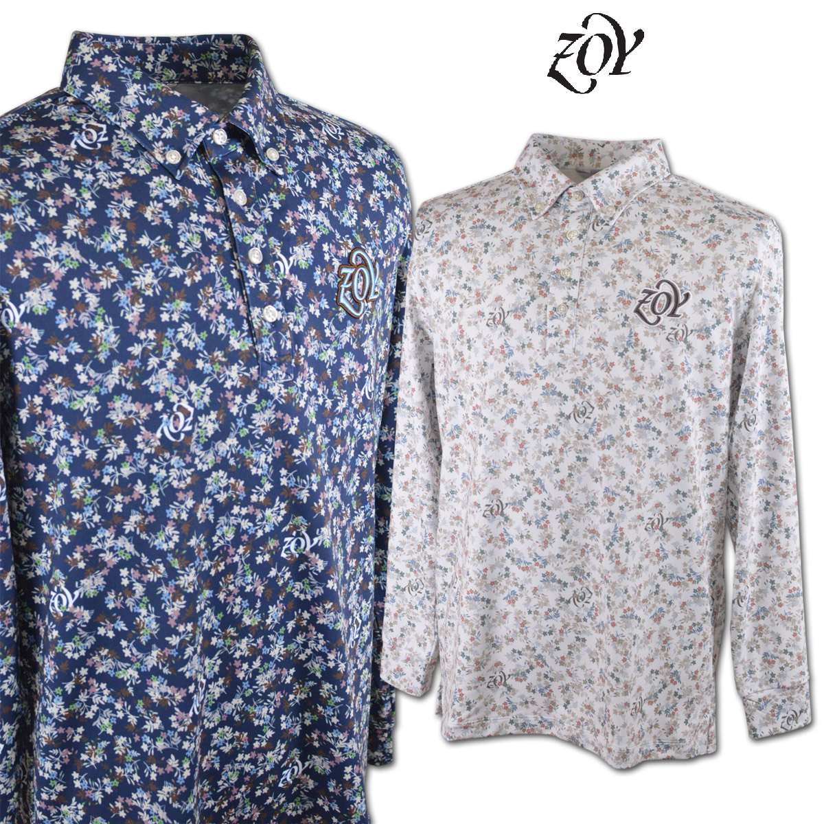 ZOY  長袖スポーツシャツ メンズ 秋冬用 紺 白 M L 071454014\u003cBR\u003e【  貨物輸送無料 】[ ゾーイ ゾイ ゴルフお召しもの 長袖 スポーツシャツ ポロ 直線コース 吸汗速乾 素っ気ない ゴルフ かっこいい 格好のいい golf 御膳上等 レア 差し上げ物 差し上げ物 父の日 ] ゴルフ-メンズウェア-スポーツ・アウトドア