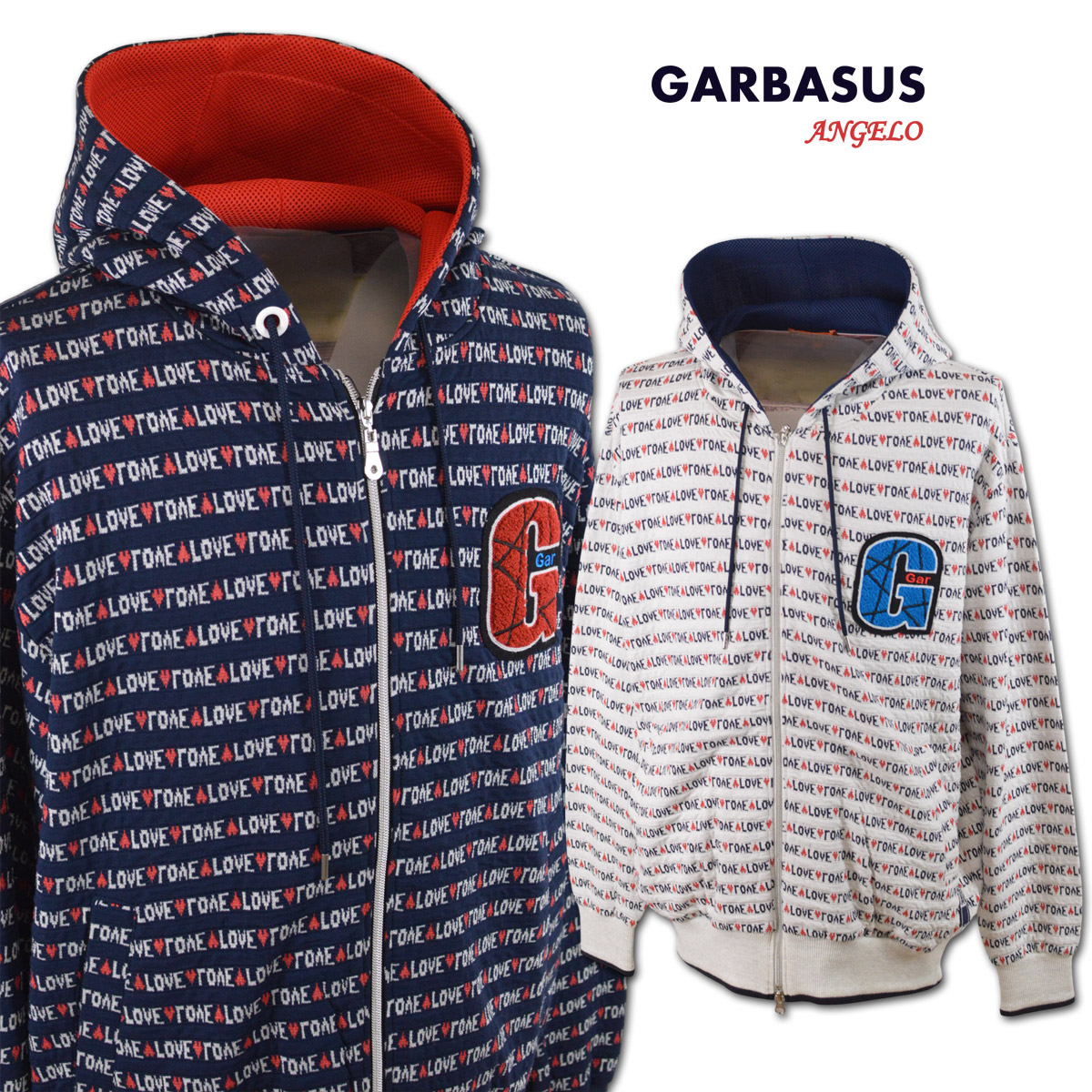 アンジェロ ガルバス パーカーブルゾン メンズ 春夏用 紺 白 M L LL 01-6504-03【 送料無料 】 [ ANGELO GARBASUS 長袖 ブルゾン パーカー 大きいサイズ ゴルフ かっこいい おしゃれ ゆったり プレゼント ギフト セール アウトレット ]｜ＲＯＵＮＤ ＯＶＥＲ