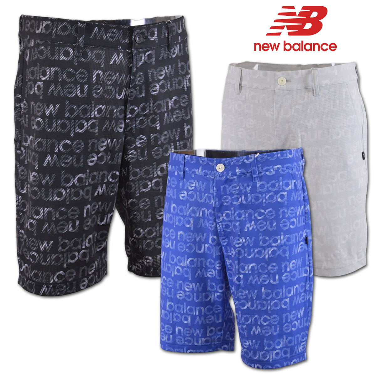 ニューバランス ショートパンツ メンズ 春夏用 黒 グレー 青 M L LL 012-6132003 【 送料無料 】[ new balance ゴルフウェア ウェア ストレッチ パンツ 新作 かっこいい おしゃれ ギフト プレゼント ハーフパンツ 短パン 夏 ]