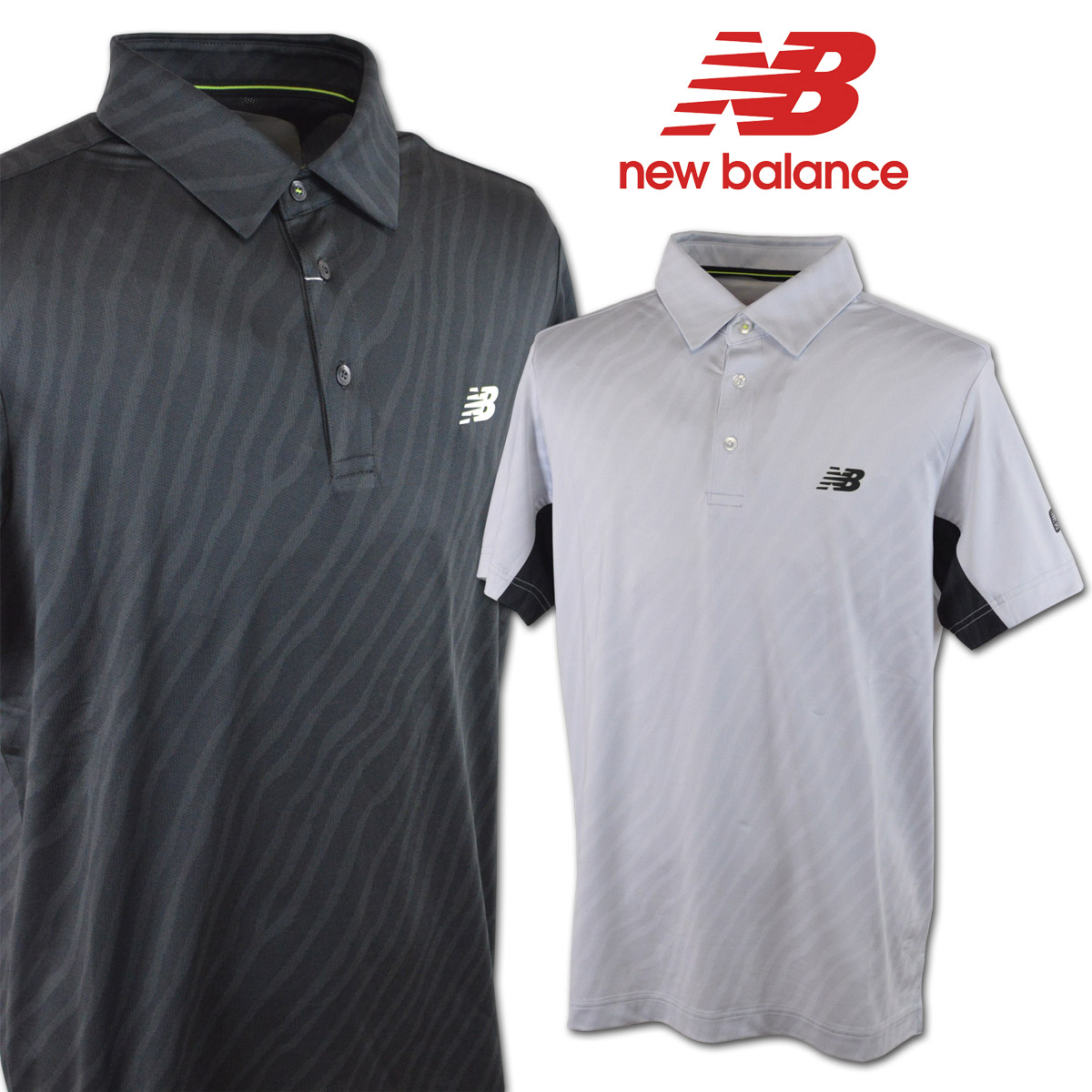 ニューバランス 半袖ポロシャツ メンズ 春夏用 グレー 黒 M L LL 012-6168002 【 送料無料 】[ new balance ゴルフウェア ウェア 半袖 ポロシャツ ポロ 吸汗速乾 ドライ ストレッチ かっこいい おしゃれ ギフト プレゼント ]