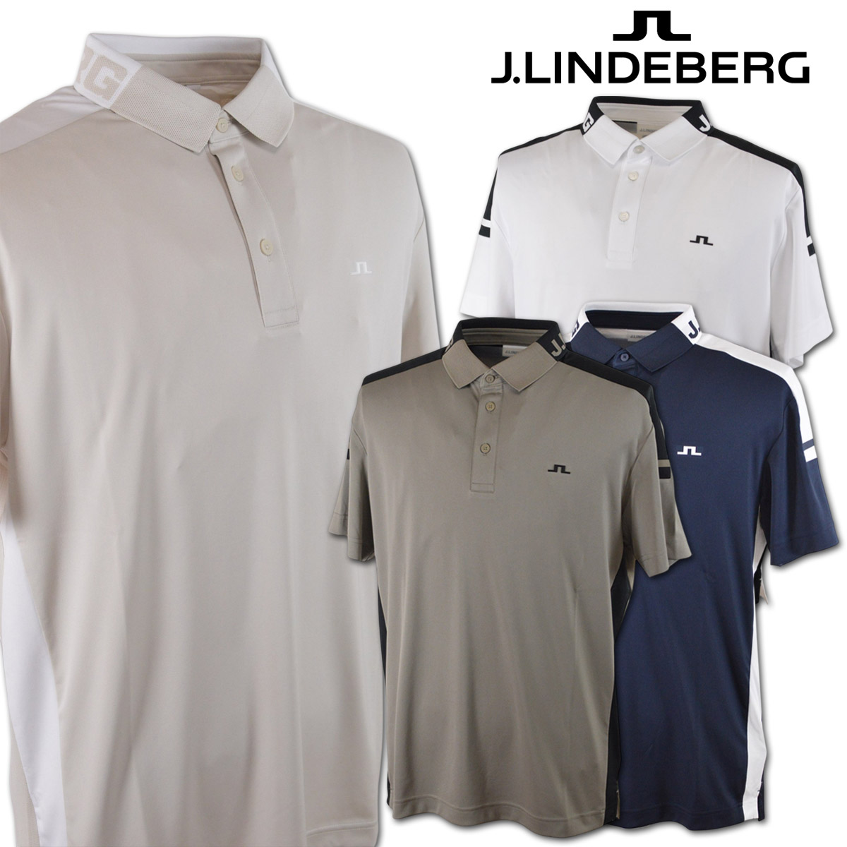 J.リンドバーグ 半袖スポーツシャツ メンズ 春夏用 白 紺 ベージュ カーキ S M L 071-25342\u003cBR\u003e【  貨物輸送無料 】 [ J.LINDEBERG Jリンドバーグ ジェイリンドバーグ ゴルフ 御召しもの ゴルフ御召しもの 半袖 スポーツシャツ 吸汗速乾 ポロ 新作 差し上げ物 差し上げ物 夏 父の日 ]