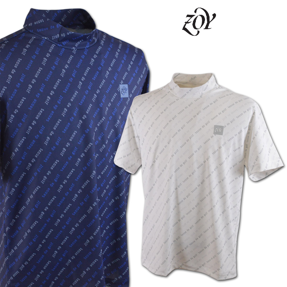 ZOY  半袖ハイネックティーシャツ メンズ 春夏用 白 紺 M L LL 071462004\u003cBR\u003e【  貨物輸送無料 】[ ゾーイ ゾイ ゴルフお召しもの 半袖 ティーシャツ ハイネック 吸汗速乾 素っ気ない UVとり捨てる ゴルフ かっこいい 格好のいい golf 御膳上等 レア 差し上げ物 差し上げ物 即納 父の日 ] メンズウェア-シャツ・ポロシャツ-ウェア