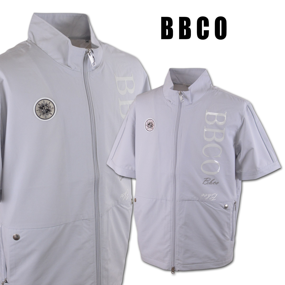 BBCO ビビコ 半袖ブルゾン メンズ 春夏用 グレー L 51-3107-01s-33 【 送料無料 】 [ BBCO GOLF ゴルフウェア ブルゾン アウター ベスト セットアップ 半袖 ストレッチ ゴルフ ゴルフウェア かっこいい おしゃれ ゆったり プレゼント ギフト ]
